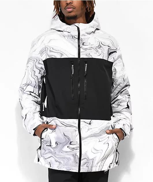 Penny Black White 10K Snowboard Jacket — image 1 of 1