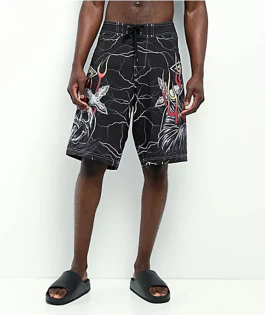 Phantom Fire Black Board Shorts — image 1 of 1
