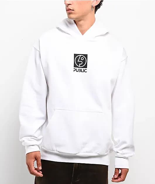 Public Box Logo White Hoodie — image 1 of 1