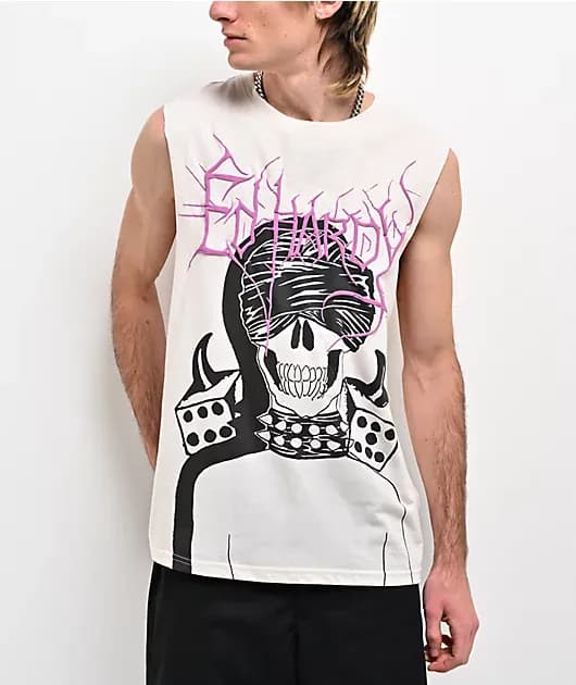Punk Skeleton Ivory Tank Top — image 1 of 1