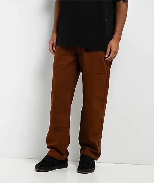 Tough Threads Double Knee Brown Loose Fit Pants — image 1 of 1