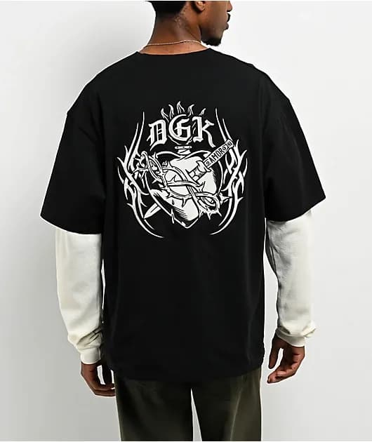 Sacred Black Natural 2fer Long Sleeve T-Shirt — image 1 of 1