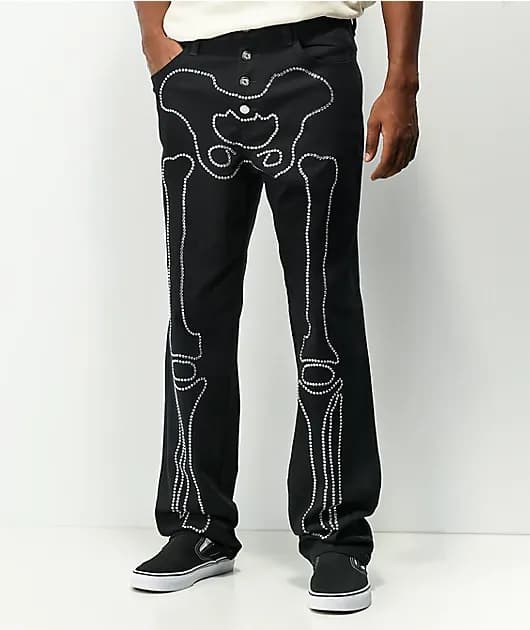 Salem7 Skeleton Black Denim Jeans — image 1 of 1