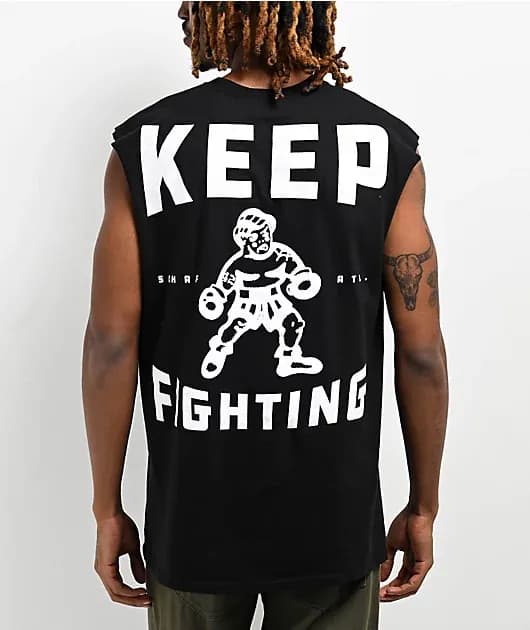 Schaf Fighter Black Tank Top — image 1 of 1