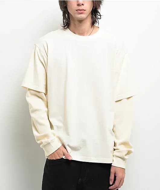 Shard Cream 2fer Thermal Long Sleeve T-Shirt — image 1 of 1