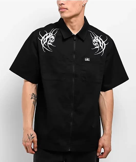 Sin Black Zip Work Shirt — image 1 of 1