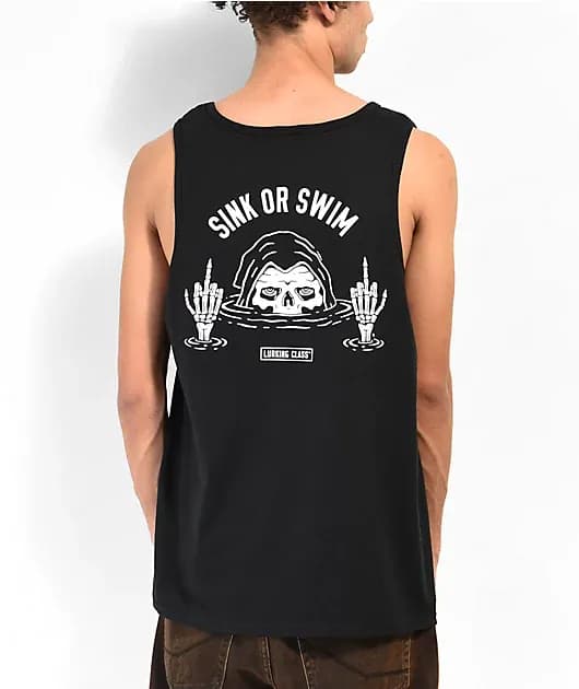 Sink Or Swim Black Tank Top — image 1 of 1