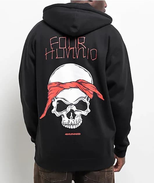 Skull Ties Black Zip Hoodie — image 1 of 1