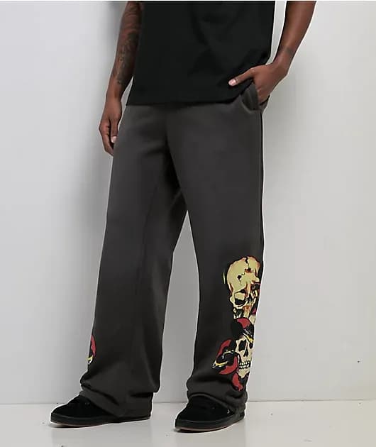 Skulls Grey Wash Baggy Sweatpants — image 1 of 1