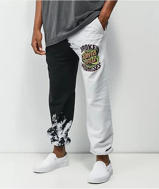 Slither Black White Tie Dye Sweatpants — image 1 of 1