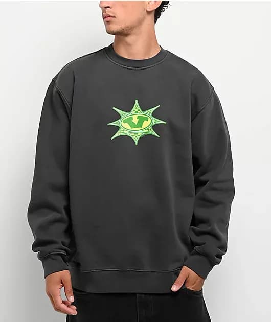 Star Checker Black Crewneck Sweatshirt — image 1 of 1