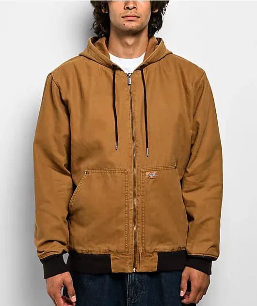 Stonewashed Duck Hooded Bomber Jacket — image 1 of 1