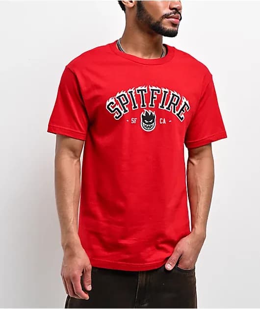 Team Big Head Flames Red T-Shirt — image 1 of 1