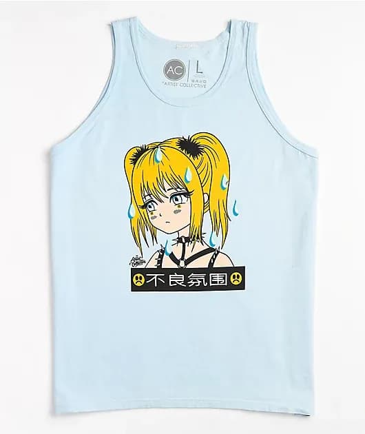 The Artist Collective Saddie Light Blue Tank Top — image 1 of 1