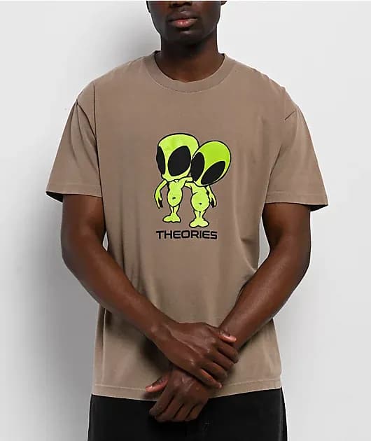 Theories Twins Faded Brown T-Shirt — image 1 of 1