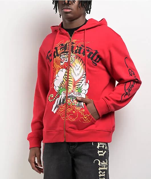Tiger Mountain Red Zip Hoodie — image 1 of 1