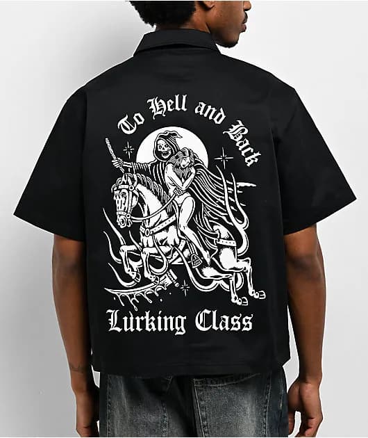 To Hell And Back Black Quarter Zip Work Shirt — image 1 of 1