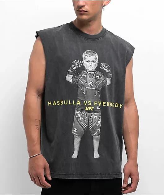 UFC Hasbulla Lone Wolf Black Wash Tank Top — image 1 of 1