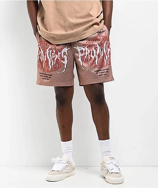 Underworld Tan Mesh Shorts — image 1 of 1