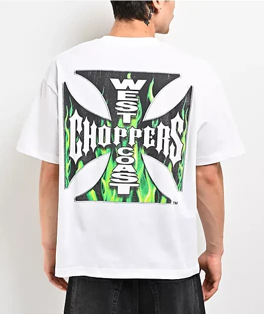 West Coast Choppers Weathered White T-Shirt — image 1 of 1