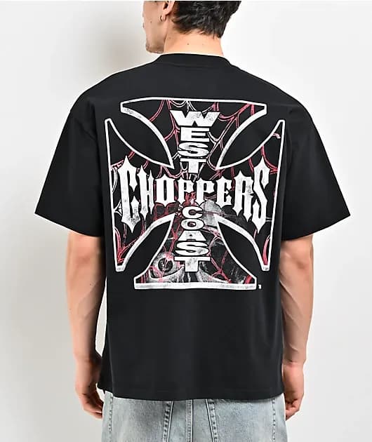 West Coast Choppers Webbed Black T-Shirt — image 1 of 1