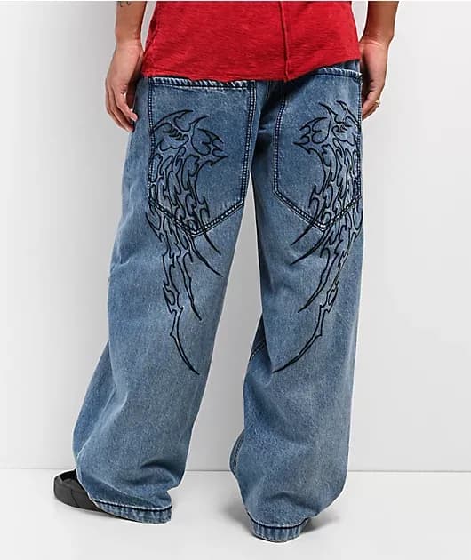 Wings Medium Wash Wide Leg Jeans — image 1 of 1