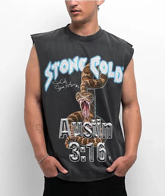 WWE Bottom Line Black Wash Tank Top — image 1 of 1