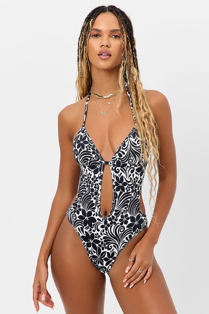 Amanda Floral One Piece Swimsuit - Floral Burn Out