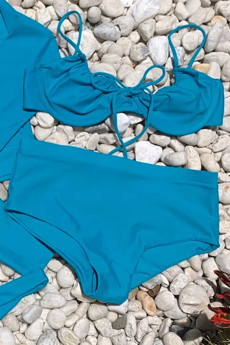 Anne Plissé Full Coverage Bikini Bottom - Aquamarine — image 1 of 1