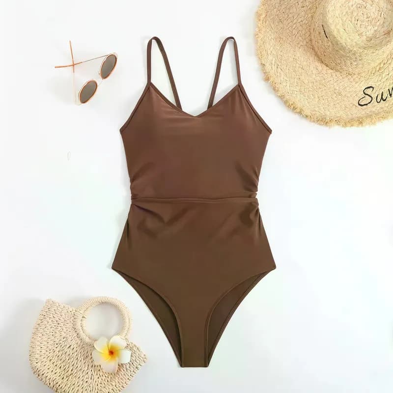 April Monokini One Piece Swimsuit - Brown Buttercup — image 1 of 1
