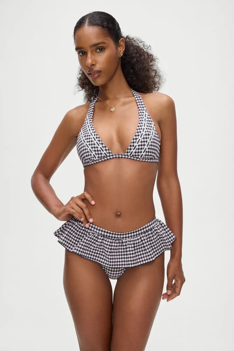 Augustine Gingham Swim Skirt - Blackberry Gingham — image 1 of 1