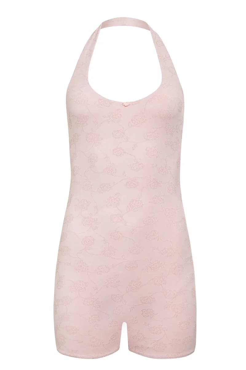 Aurora Halter Bodysuit - Pink Petals — image 1 of 1
