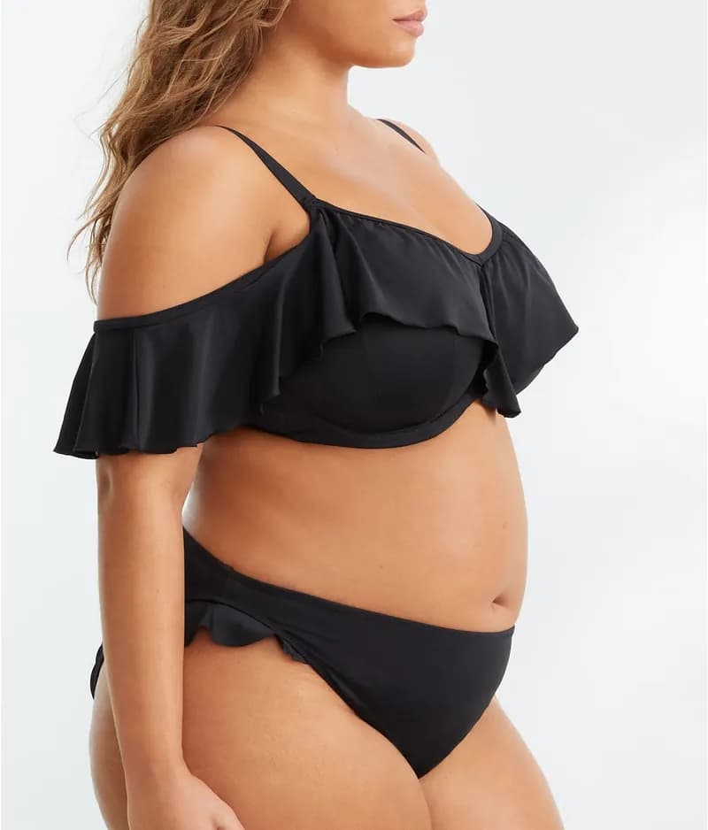 Austin Ruffle Underwire Bikini Top - Black — image 1 of 1