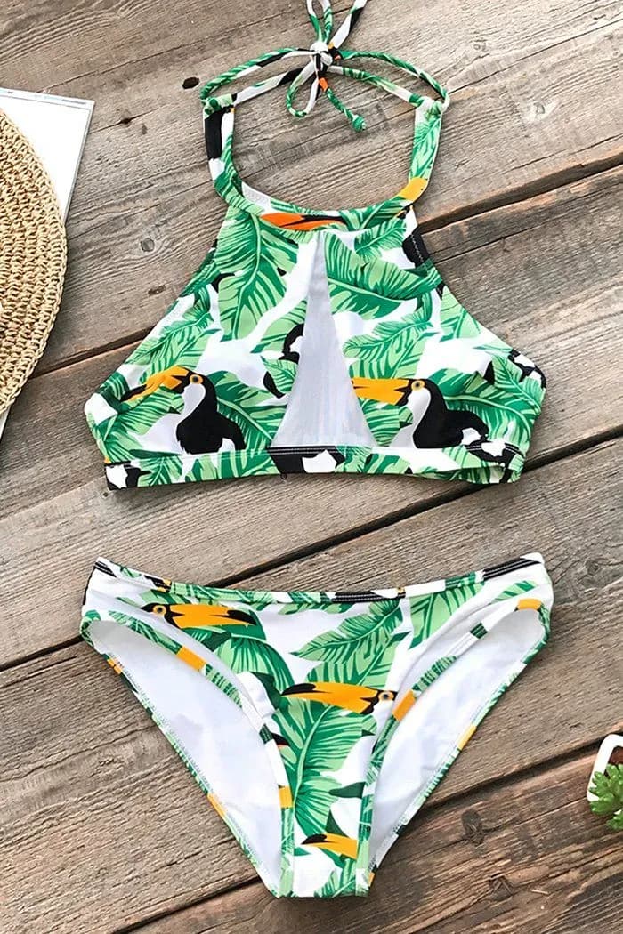 Bash Mesh Halter Bikini Top - Tropic Love — image 1 of 1