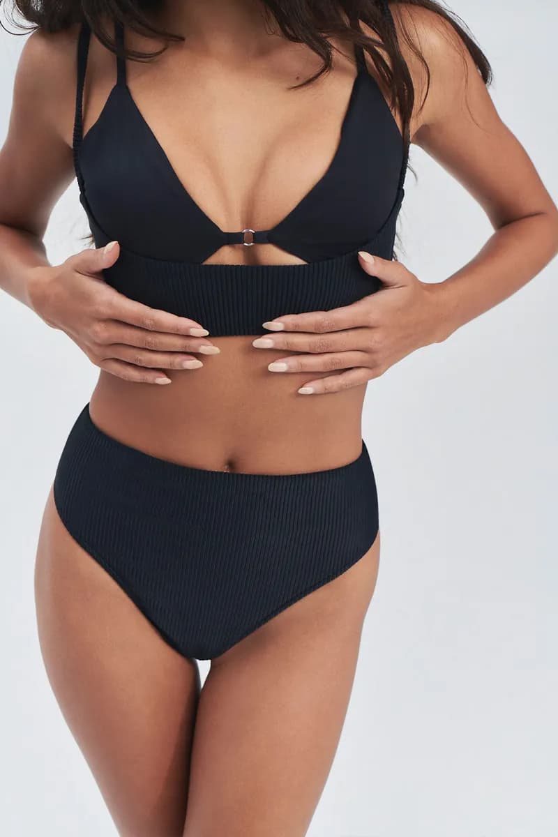 Bellamy Ribbed Bikini Top - Black — image 1 of 1