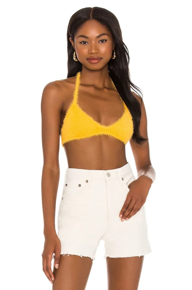 Boardwalk Fuzzy Bra Top - Sunshine — image 1 of 1