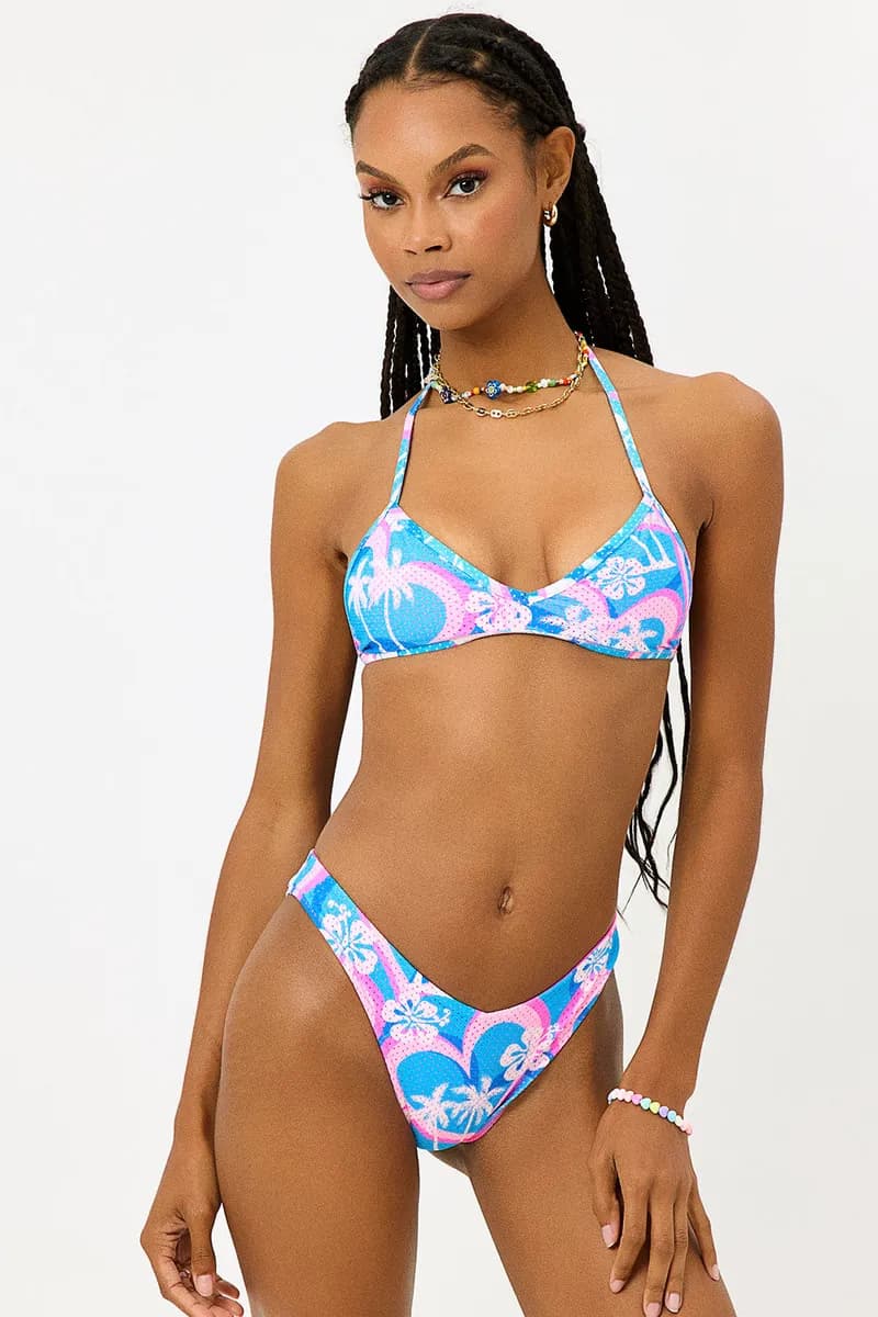 Boardwalk Mesh String Bikini Top - Tropic Love — image 1 of 1