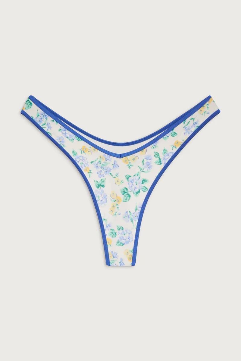 Brittany Shine Micro Bikini Bottom - Coastal Floral — image 1 of 1