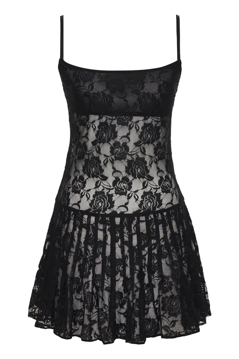 Carlotta Lace Mini Dress - Black — image 1 of 1