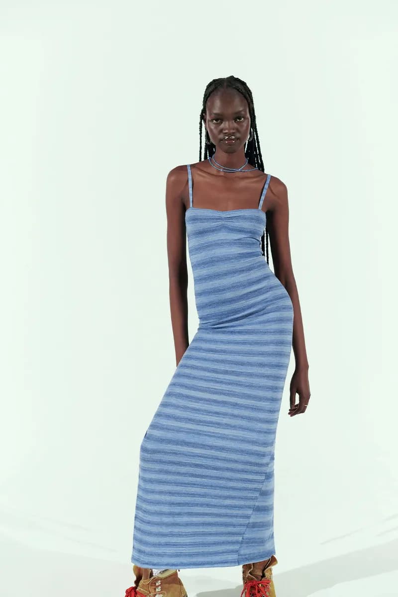 Carmen Lightweight Knit Maxi Dress - Sonoma Stripe Blue — image 1 of 1