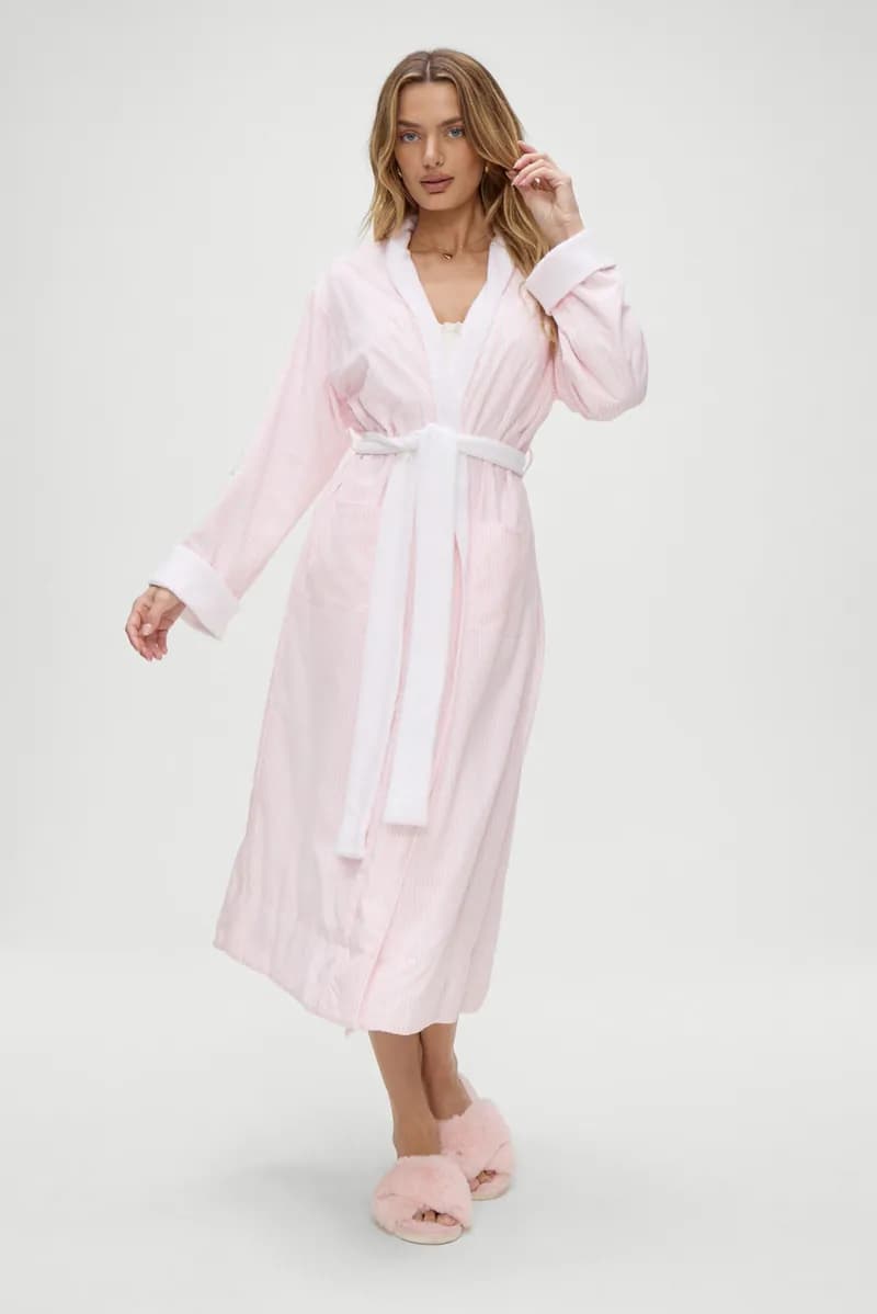 Chateau Terry Robe - Pink Stripe — image 1 of 1