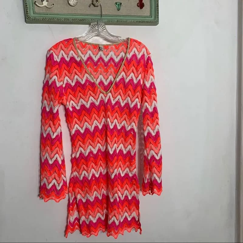Chevron Crochet Cover-Up Dress — image 1 of 1