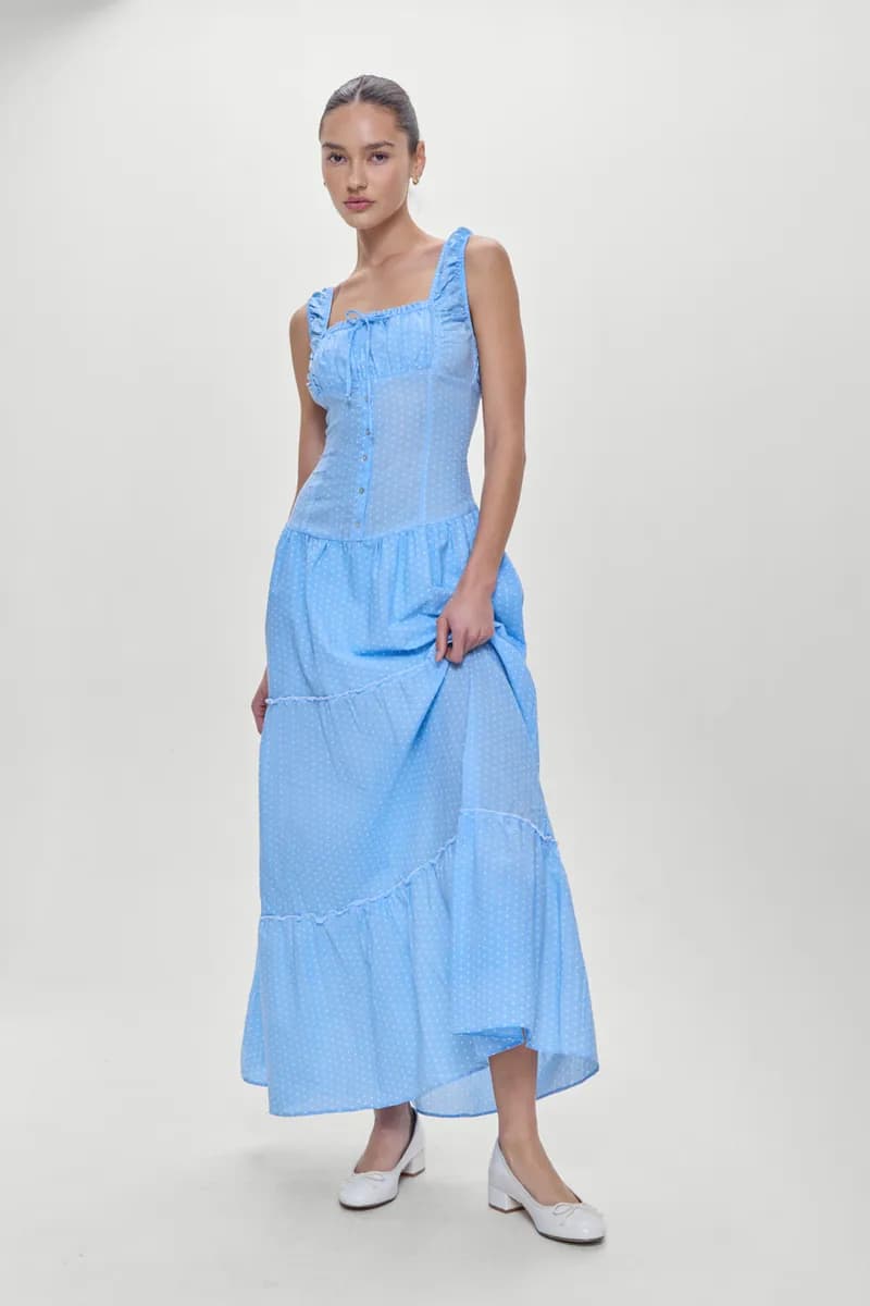 Christabelle Polka Dot Maxi Dress - Raindrop — image 1 of 1