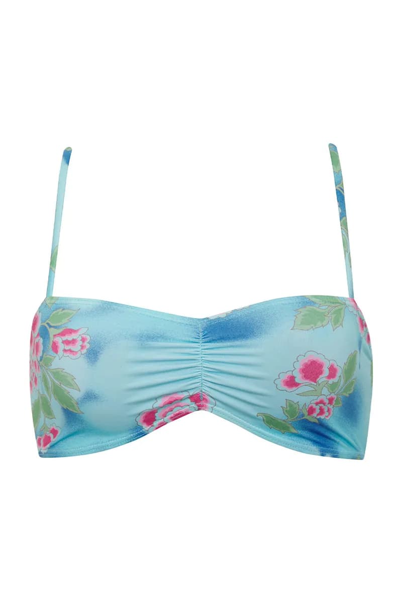 Cleo Floral Bralette Bikini Top - Blue Daiquiri — image 1 of 1