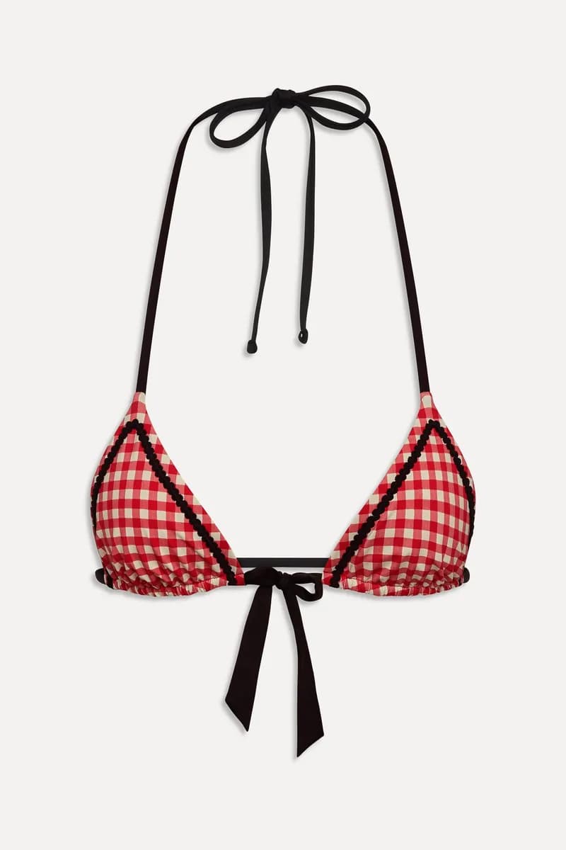 Coastal Micro Triangle Bikini Top - Cherry Picnic — image 1 of 1