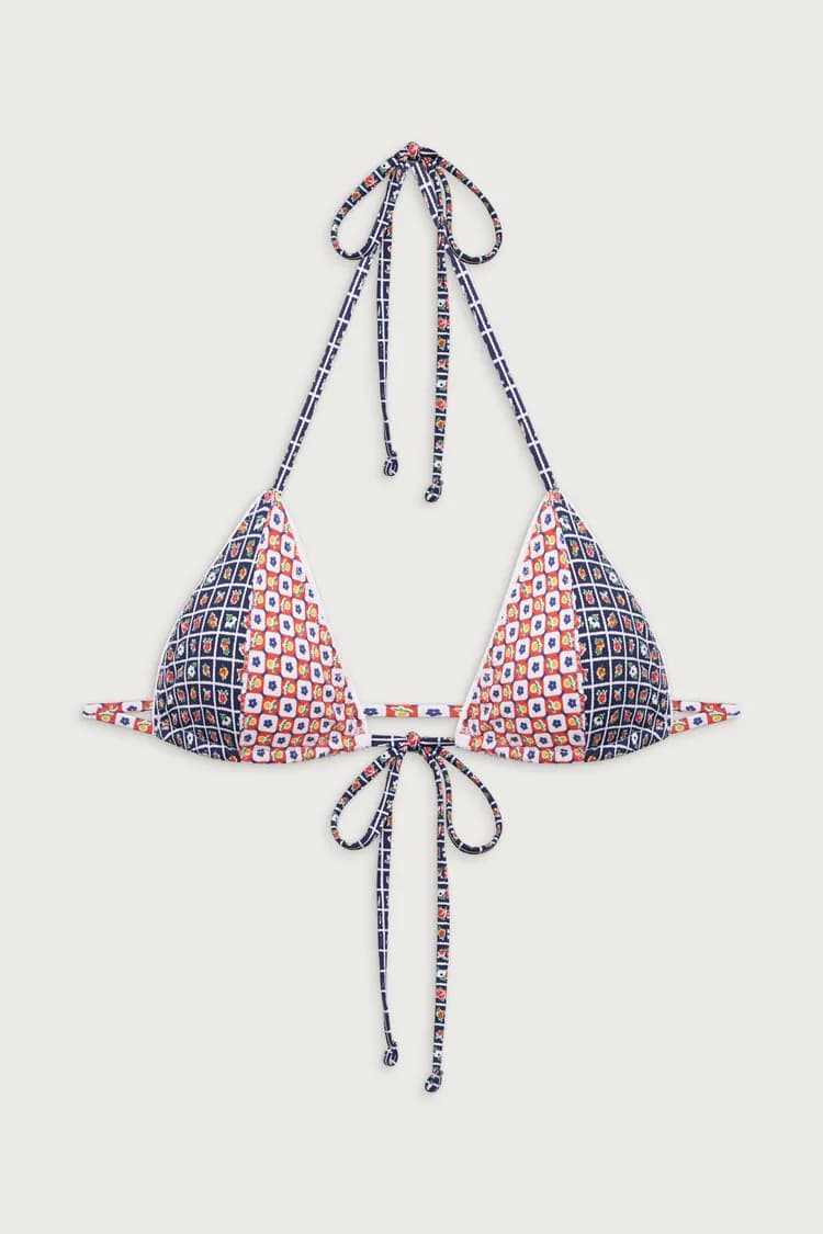 Coastal Micro Triangle Bikini Top - Farmhouse Florals — image 1 of 1
