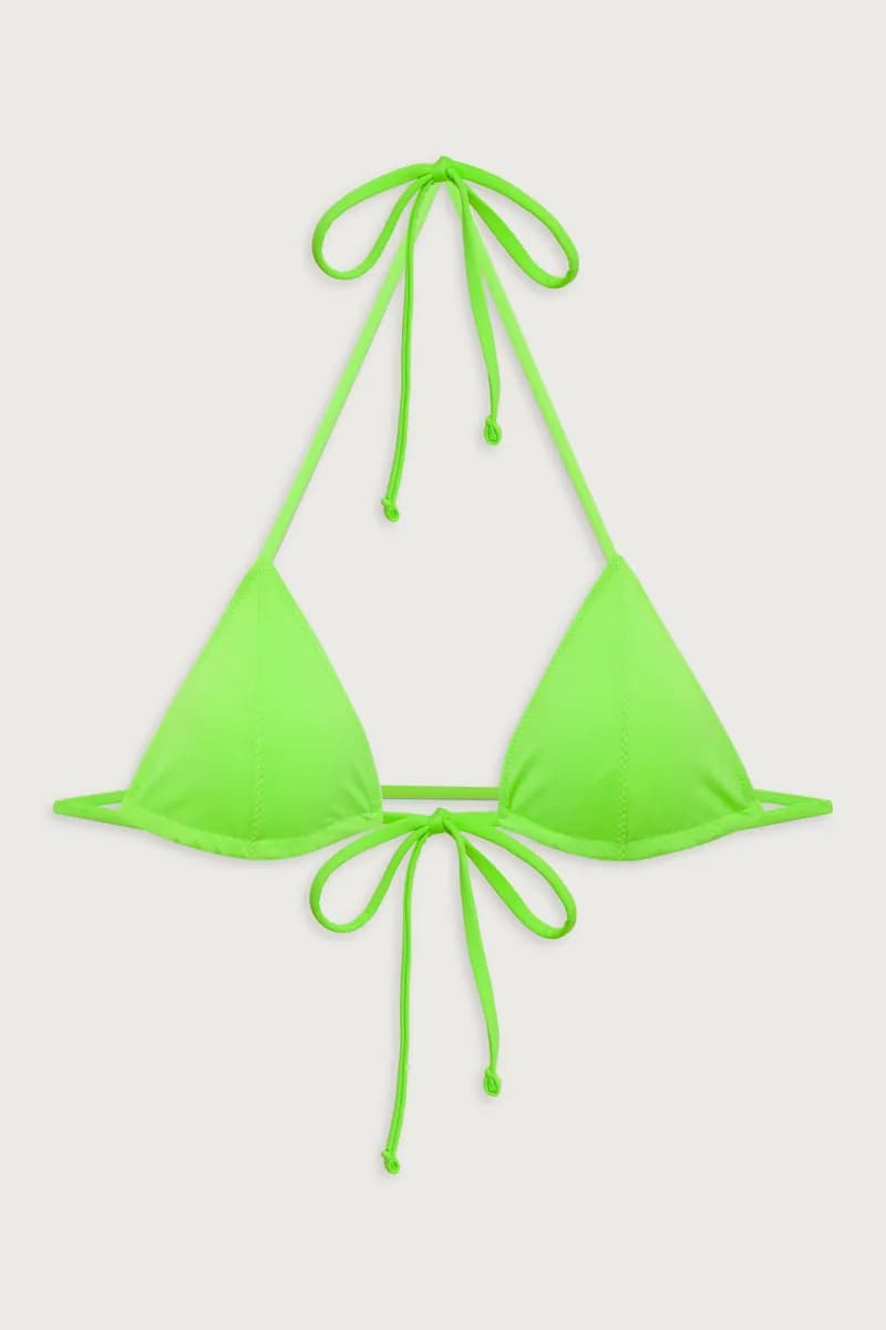 Coastal Micro Triangle Bikini Top - Green Glow — image 1 of 1