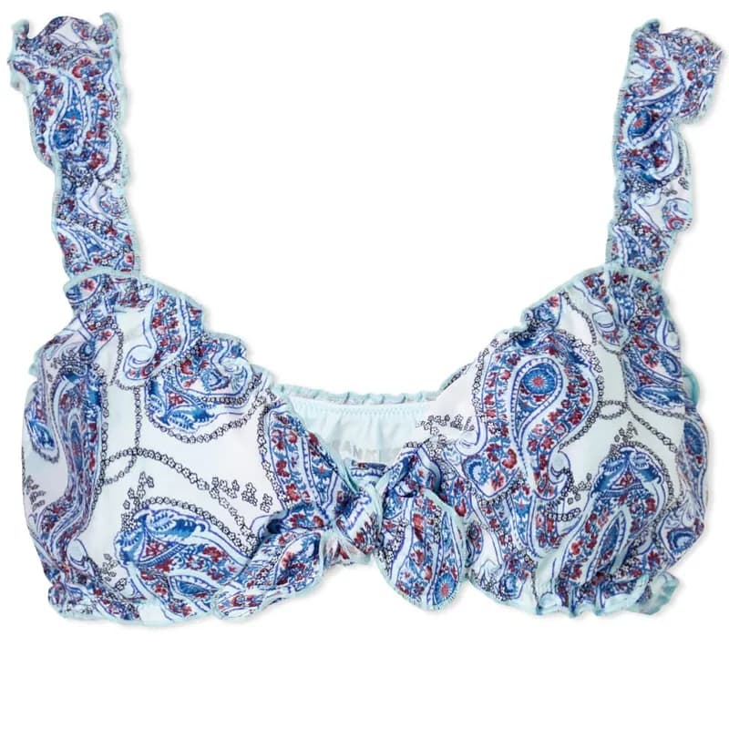Colby Shine Ruffle Bikini Top - Paradiso Paisley — image 1 of 1