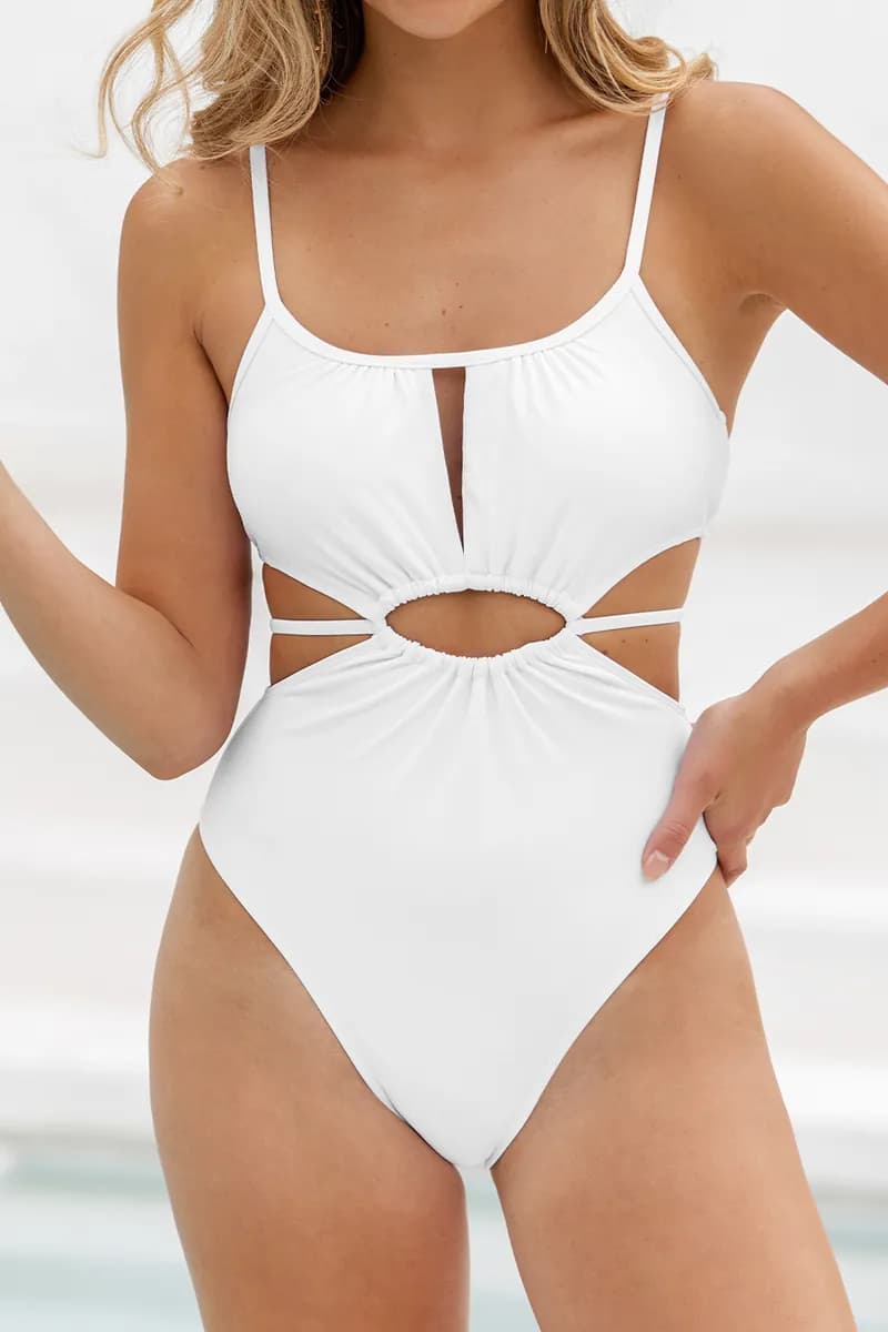 Colombia Coast Cinched Cutout Back Tie One Piece Swimsuit — image 1 of 1