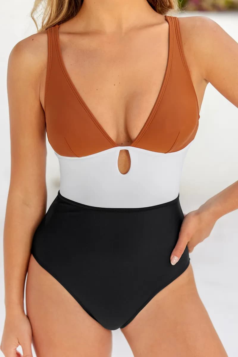 Colorblock Colombia Coast Keyhole One Piece Swimsuit — image 1 of 1